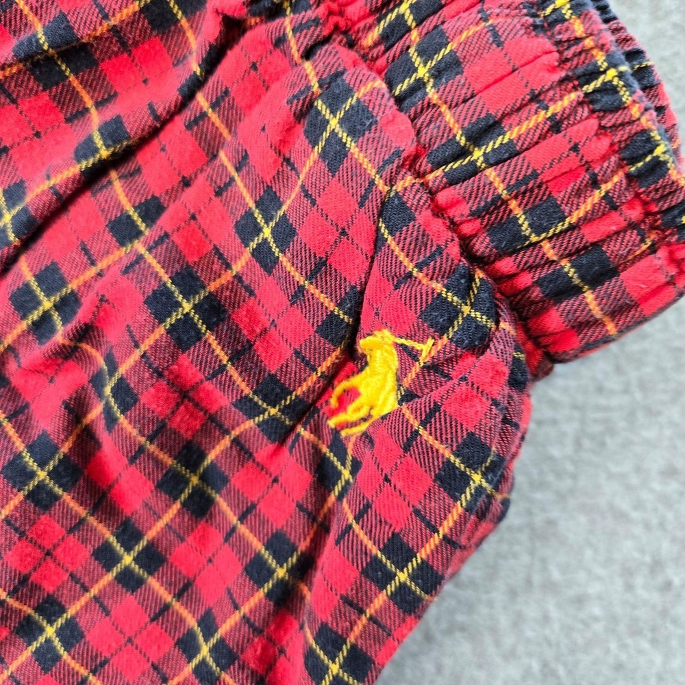 Polo Ralph Lauren Pajama Set Mens M Red Plaid Flannel 2 Piece Sleepwear - Picture 9 of 16